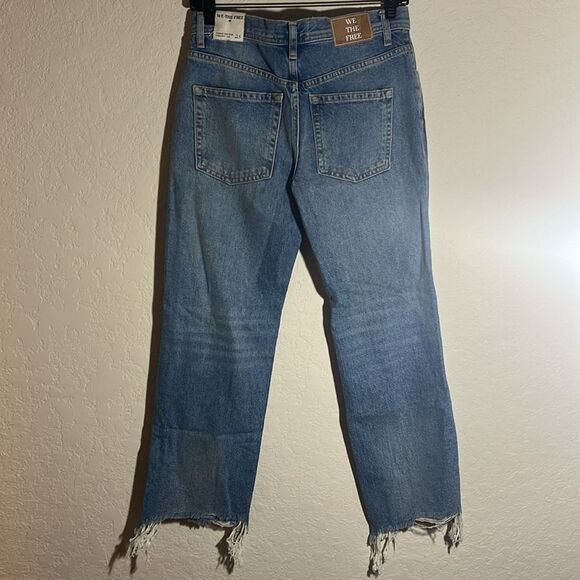 NWT Free People We the Free Maggie Ripped Crop Straight Leg Jeans Size 25 - Picture 7 of 12